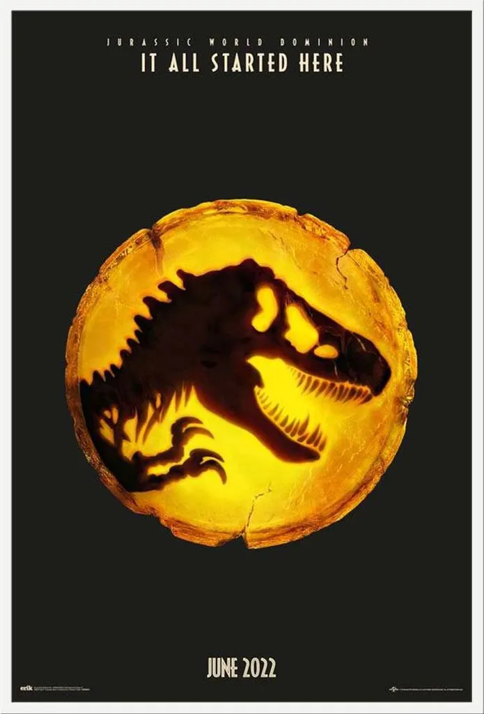 Affiche Jurassic World Dominion avec Cadre Blanc - Poster 61 x 91,5 cm