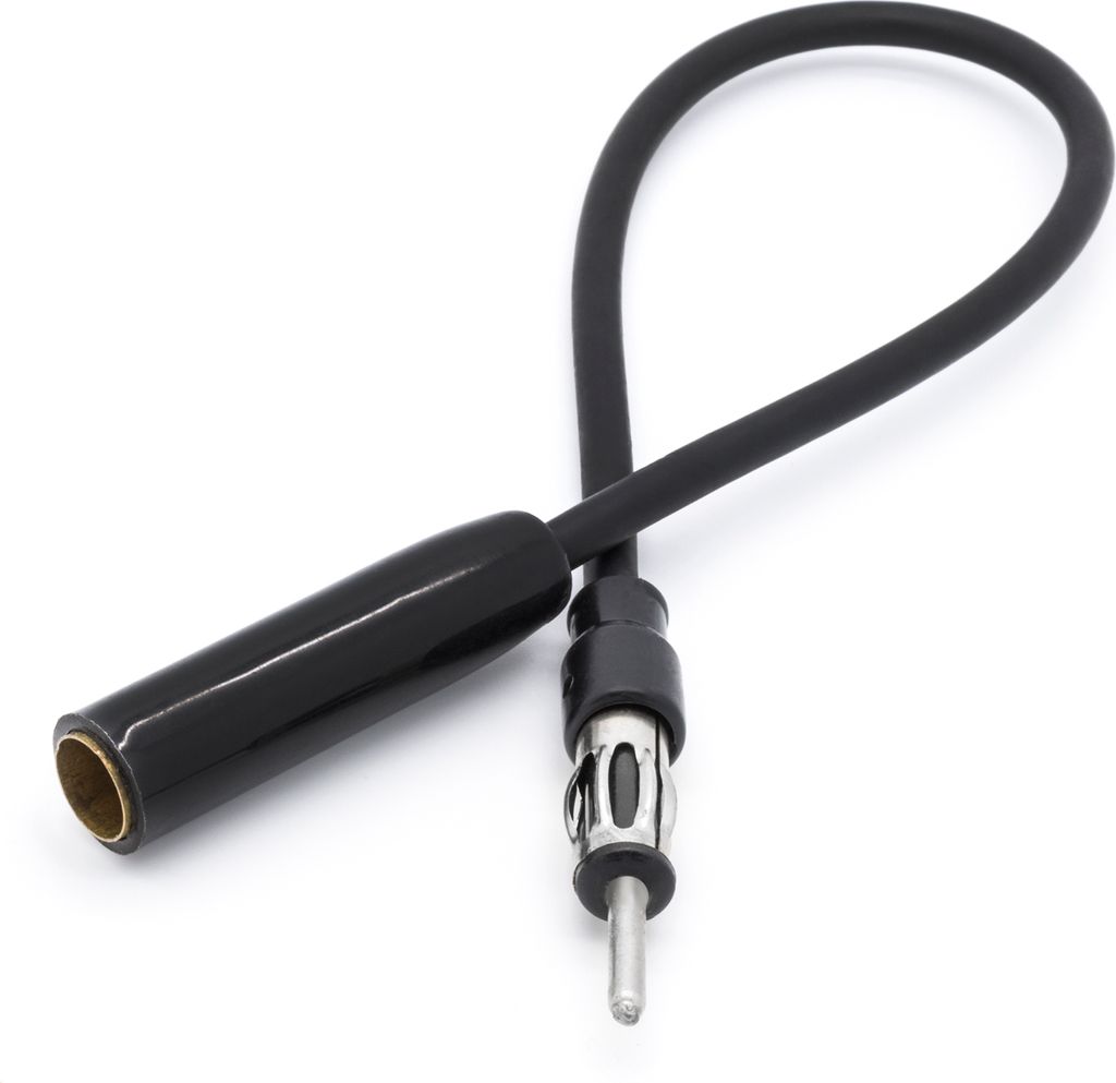 Auto Antennen Verlängerung 30 cm Kabel DIN ISO Buchse auf Stecker KFZ Radio Adapter passend für Universal