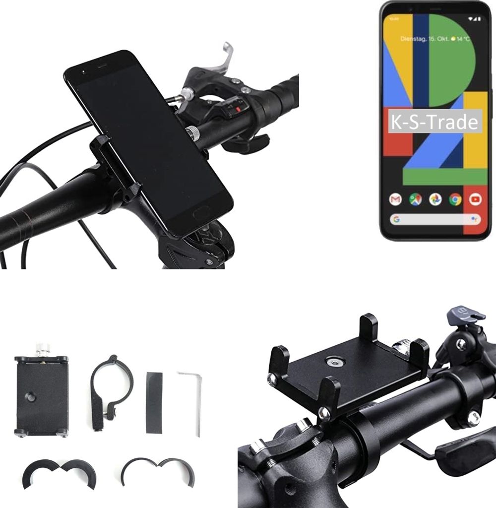 K-S-Trade Handyhalterung für das Fahrrad kompatibel mit Google Pixel 4 Halter Lenkstange Fahrradhalterung Motorrad Bike Mount Befestigung Smartphone
