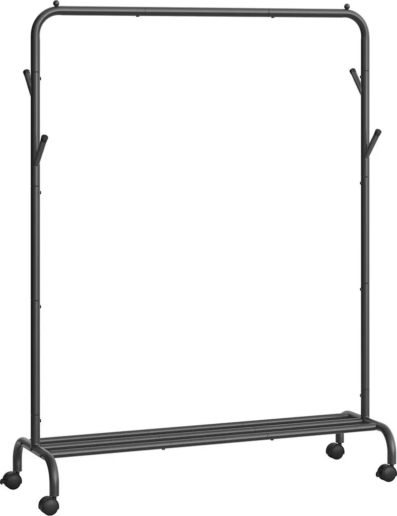 Appendiabiti su Ruote 103,5 cm Nero Intenso | Stender Robusto Professionale