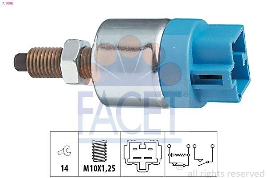 FACET Bremslichtschalter 7.1090 für TOYOTA Yaris Schrägheck (P1) mechanisch
