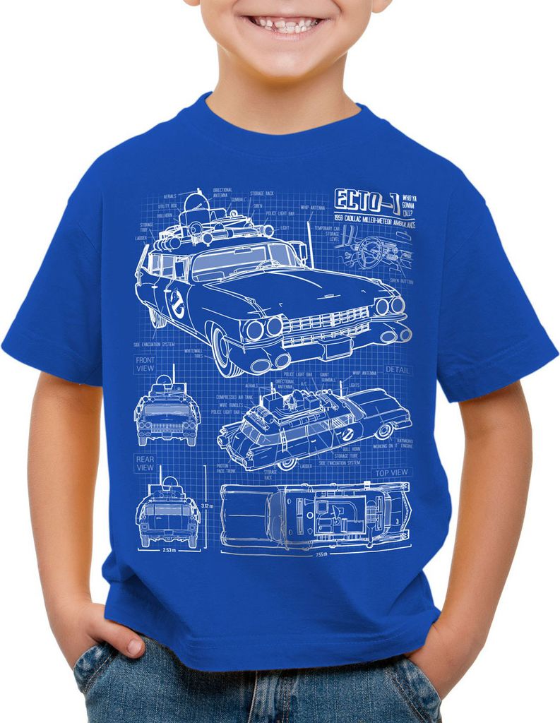 style3 ECTO-1 Blaupause Kinder T-Shirt geisterjäger