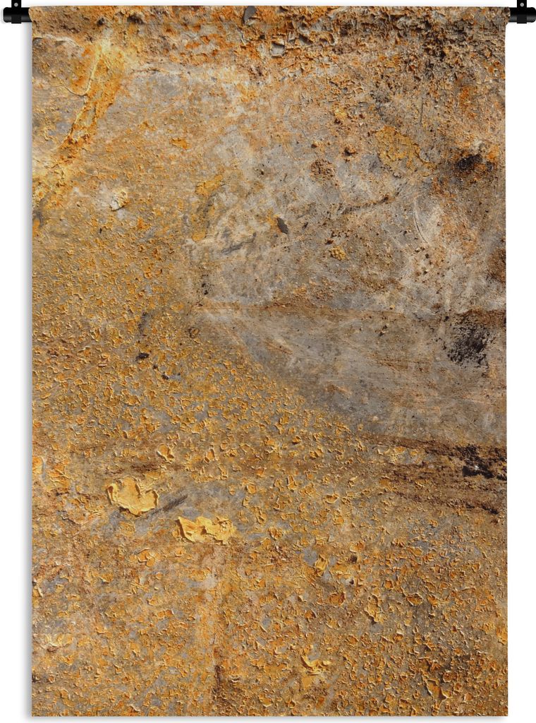 MuchoWow Wandteppich Wandbehang Metall - Rost - Gold - Grau - Textur 60x90 cm Tapisserie Dekoration Wandtuch - Foto-Teppich - Abwaschbar
