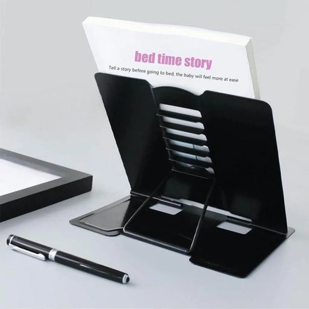 Porte-livres en métal noir compact pour étagère et bureau - Set de 2