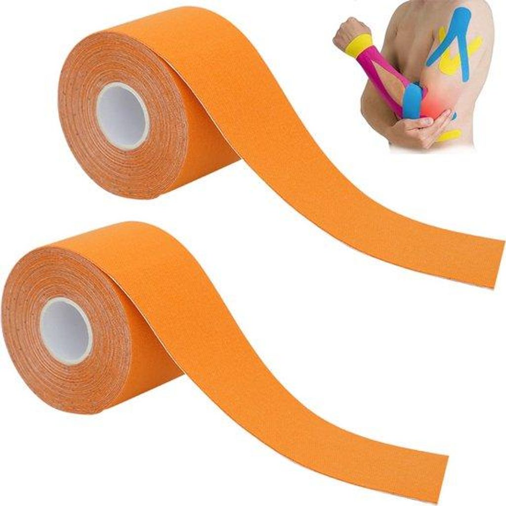 Sport-Kinesiotape – Kinesiologie-Tape – 5 m x 5 cm/2 Rollen – Bandagen-Tape – Heuschnupfen-Tape – Face Taping – Kosmetisches Taping –...