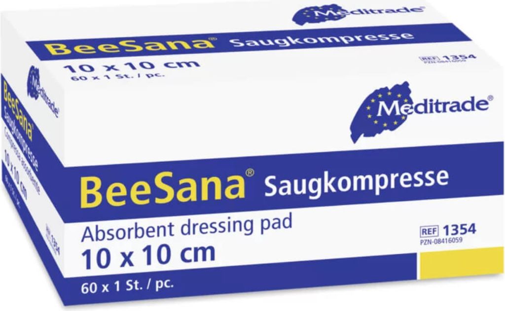 Meditrade BeeSana®- Saugkompresse - unsteril - 10cm x 10cm Produktbild 
