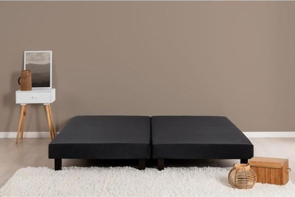 Lattenrost 2x80x200 cm, DEKO DREAM RAKENNE, Massivholz Kiefer Schwarz, 12 Latten, 12 cm Höhe