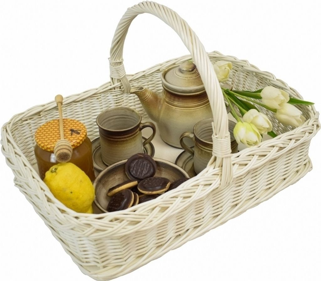 Proutěný tác Marite bílý Obrázek produktu 