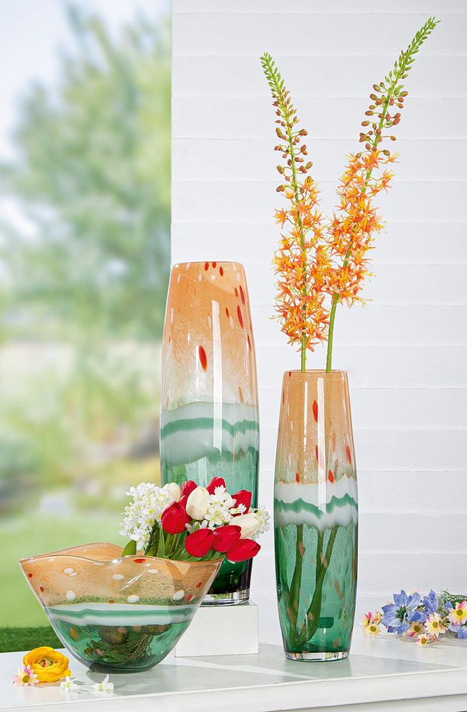 Gilde Glass Art, Vase, Watermelon, gesprenkelt, Glas, grün, Zdjęcie produktu 