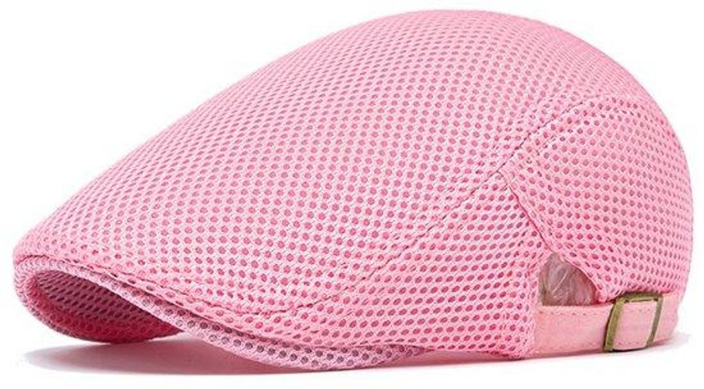 Sommerliche uni-Basecap, rote Mesh-Struktur, sonnenschutzfähig und atmungsaktiv, verstellbar