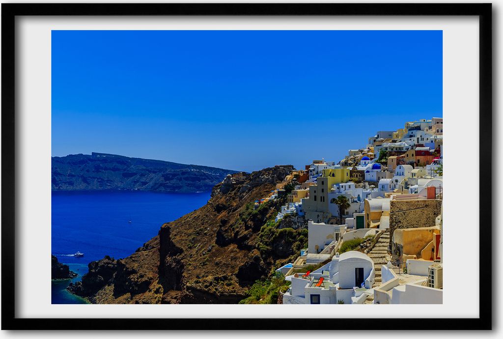 Bild 60x40 MDF-Rahmen, Wandkunst Santorini, Griechenland Produktbild 