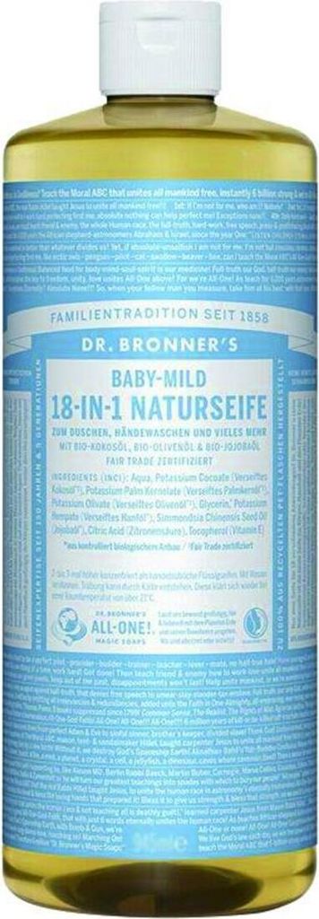 Dr.Bronner's 18-IN-1, Tekuté mýdlo, Čisticí, Aqua, Obrázek produktu 