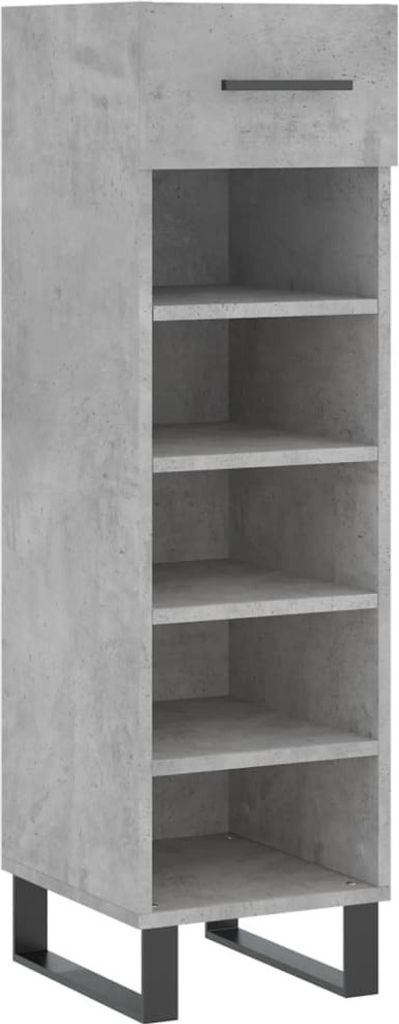Schuhschrank Betongrau 30x35x105 cm Holzwerkstoff