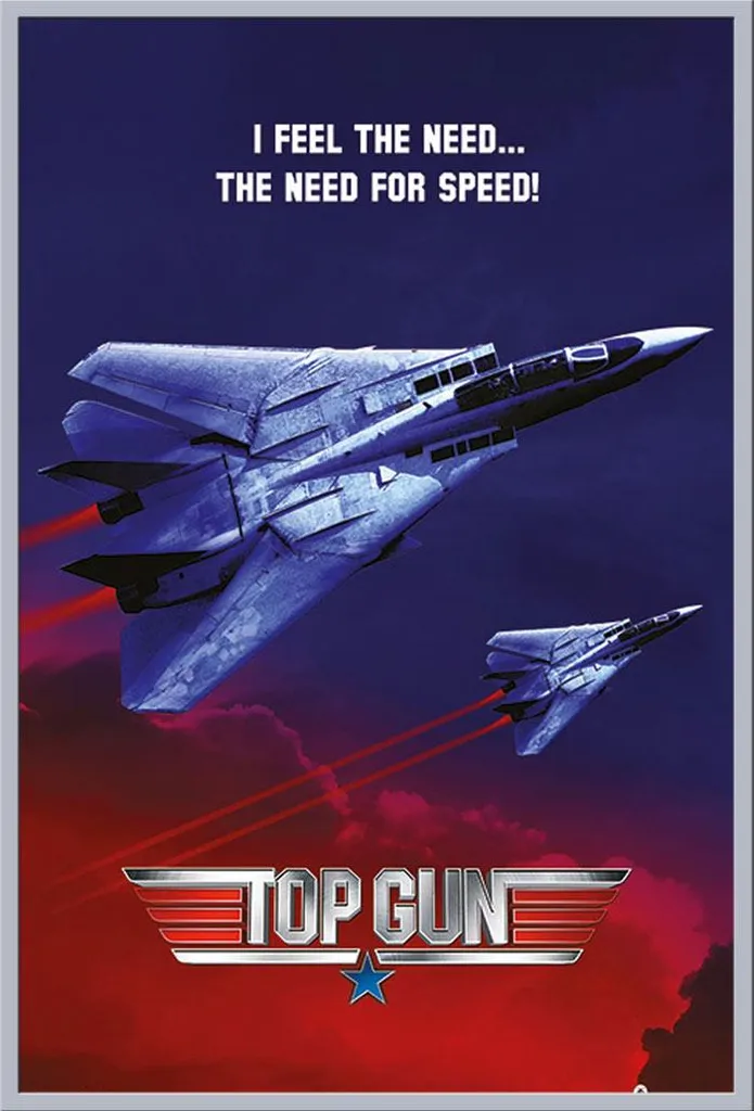 Cadre Photo Top Gun avec Affiche Collector et Finition Argent Shinsuke®