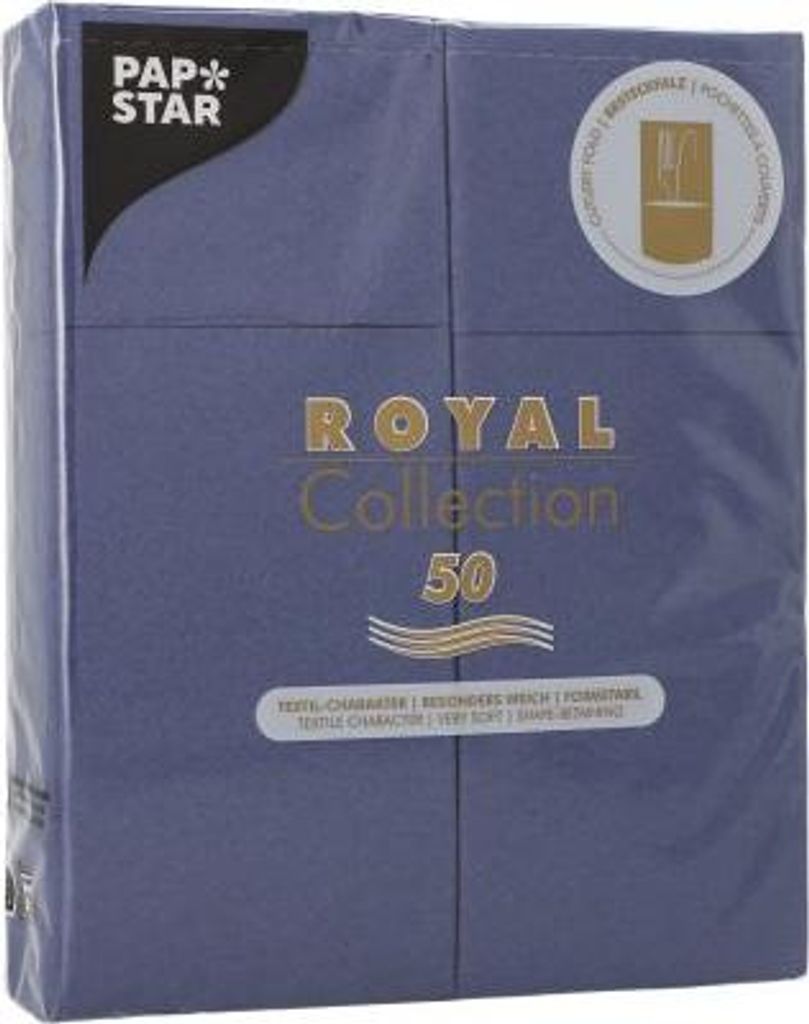 300 Servietten "ROYAL Collection" 40 cm x 30 cm dunkelblau mit Besteckfalz