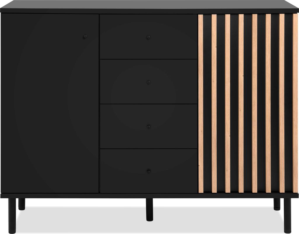 finori Monza 01B Kommode, schwarz / Nachbildung Artisan Oak Produktbild 