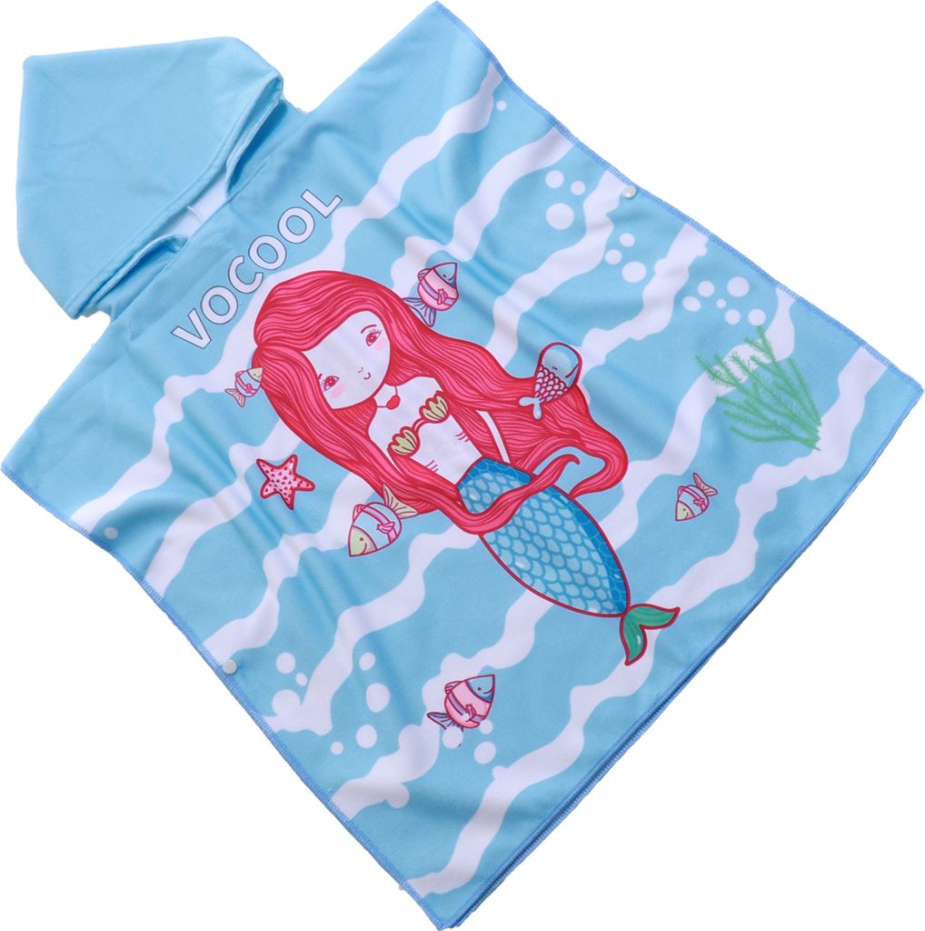 FEBE Badeponcho Kinder Kleine Nixe Badetuch Mit Kapuze Produktbild 