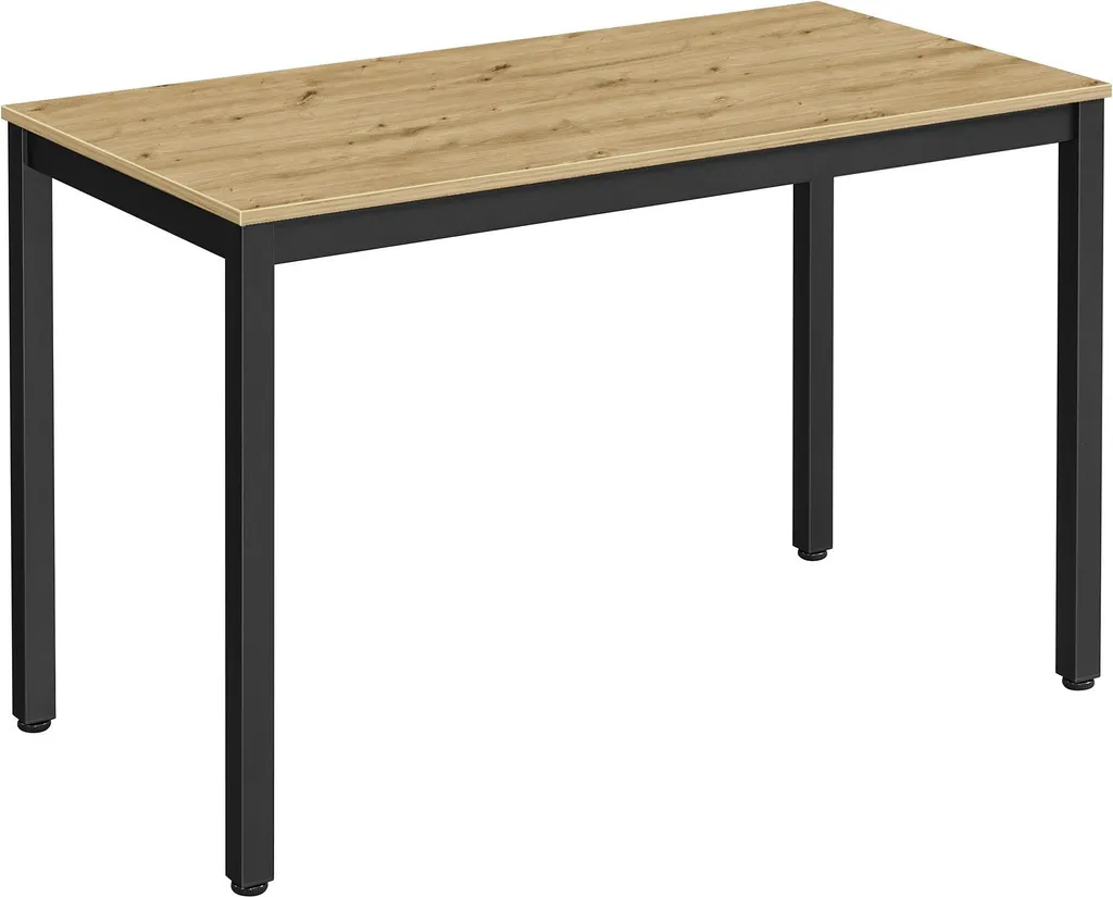 Table à manger rectangulaire TESSA 120x60 chêne artisan et pieds noirs