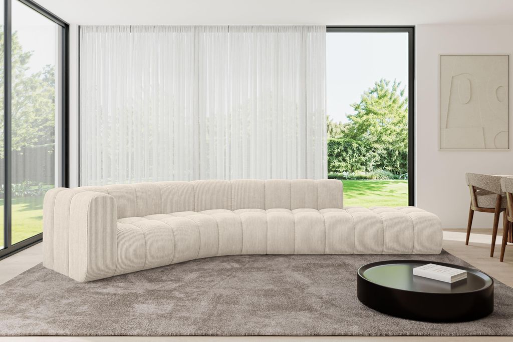 ALTDECOR Modulares Sofa Ecksofa in L-Form - Tilmo-L1 - 399x194x70 cm Beige - Corner modular Sofa Eckcouch Couch Wohnlandschaft Cauchsofa Bodensofa ...