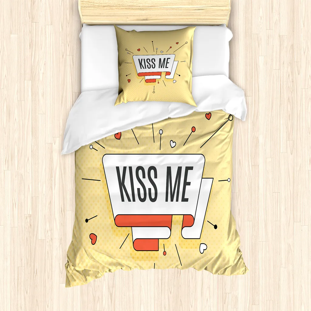 Copripiumino Singolo ABAKUHAUS Antiacaro | Retro Love 135x200 cm
