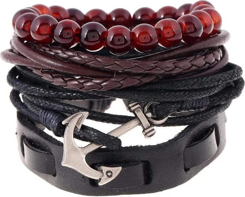 VI-33178 Anker Armbänder für Herren - Schwarz KP33178