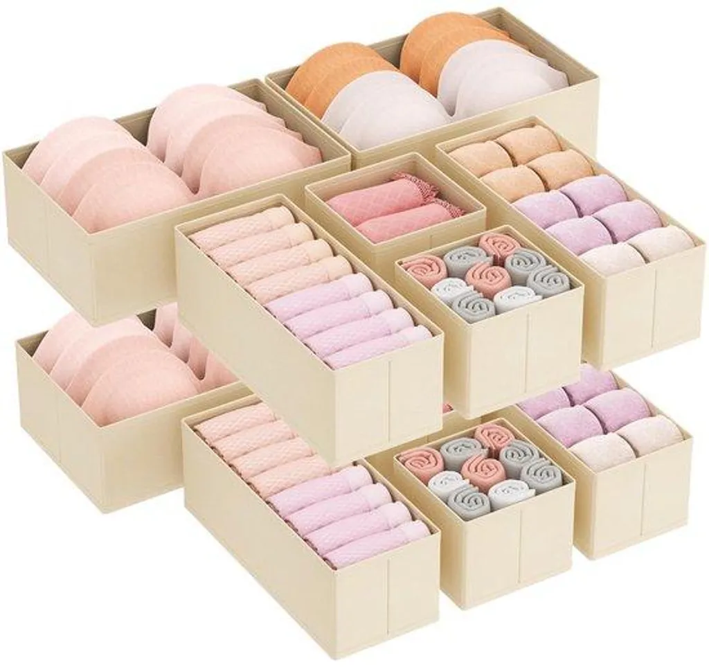 Organisateur de vêtements pliable lot de 12 pour chaussettes et lingerie