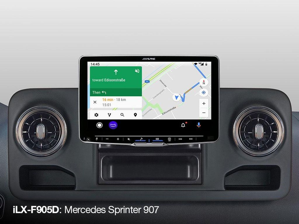 Alpine ILX-F905S907 | Autoradio mit 9-Zoll Touchscreen für Mercedes Sprinter W907, 1-DIN-Einbaugehäuse, DAB+, Apple CarPlay und Android Auto Unte...