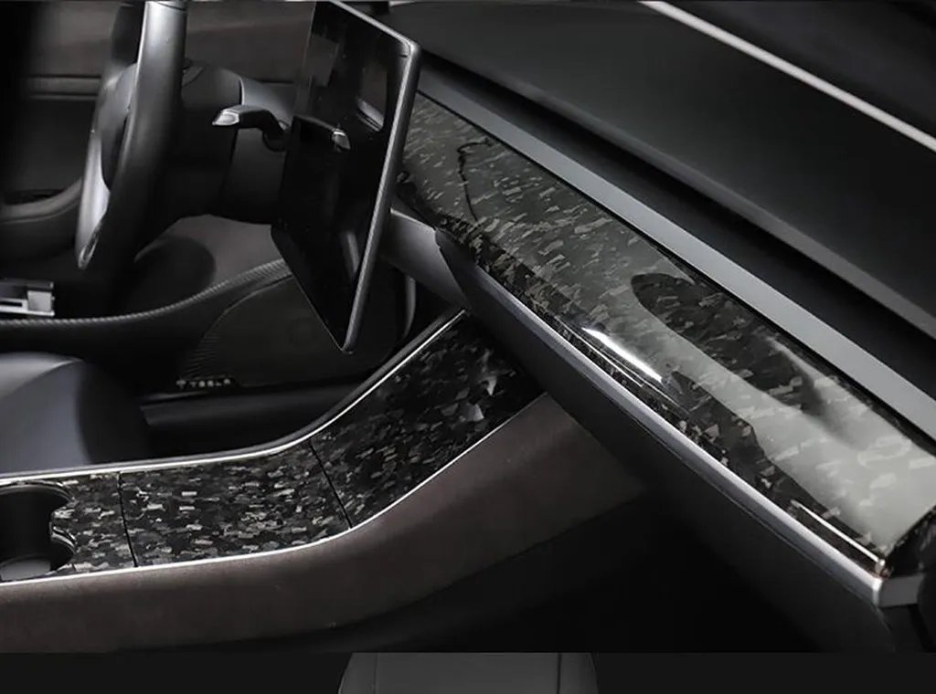 Décoration Console Tesla Model 3 Protection Porte-Gobelets Marbre Chic