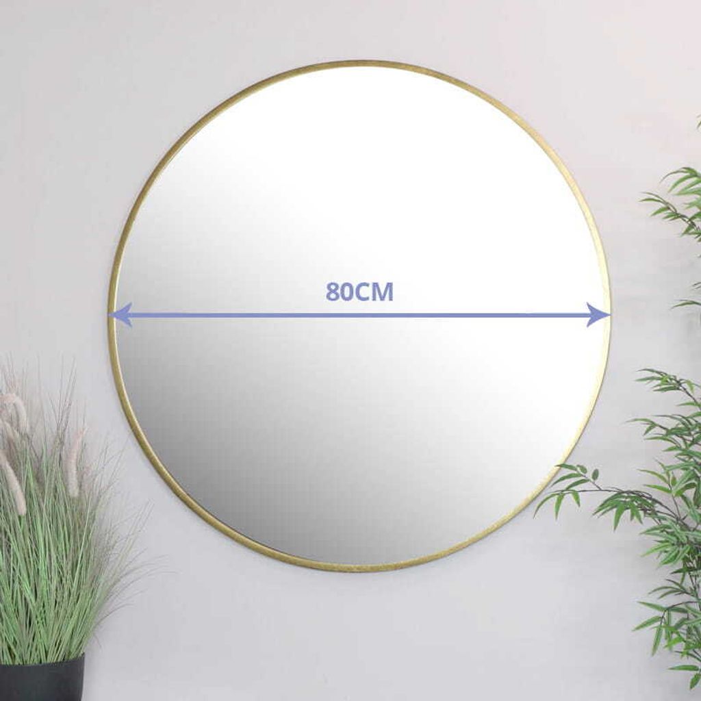 80 cm großer Spiegel mit Goldrahmen Wandspiegel