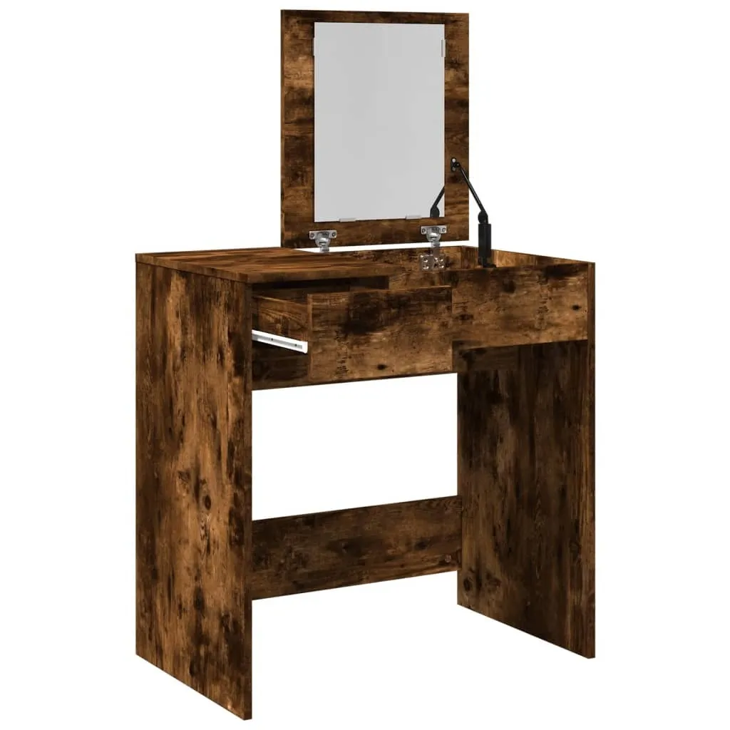 Tavolino da Toilette Rovere Fumé con Specchio 73x46,5x120 cm | Best Möbel