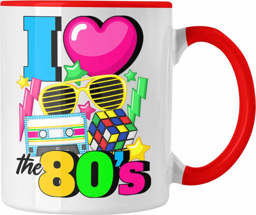 Trendation - I Love The 80's Tasse Geschenk 80er Jahre Achziger Jahre Erinnerungen (Rot)