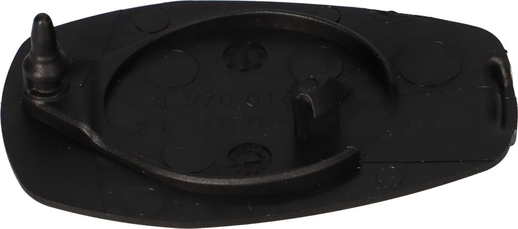 The back of a black plastic cover for a Bosch PowerTube battery charging port.