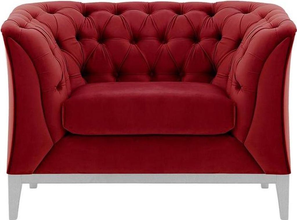 Sessel Chesterfield Modern Wood-Velluto 7-weiß