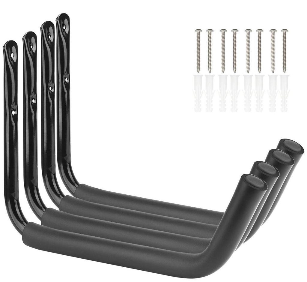 Robuste Kajak-Halterungen, 38 cm Arm, Wandmontage, Garage, Surfbrett, Leiter, Universal-Halterung, maximale Tragkraft 25 kg (27 cm x 38 cm), 4 Stück