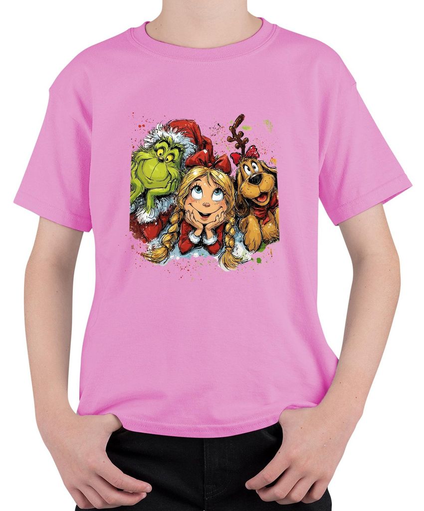 Grinch Cindy Lou Who Max Weihnachten lustig Geschenk Vintage Uni Kinder T-Shirt, Pink, 104