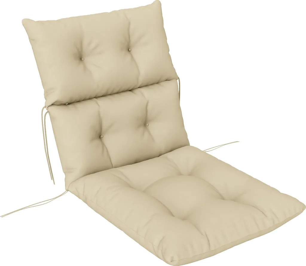 Outsunny Coussin de Chaise 115x56 cm avec Dossier Rembourré de 10cm