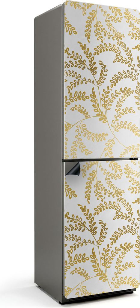 Zartes Blattmuster – Magnetische Kühlschrank Abdeckung – Dekorfolie magnetisch Küche – Kühlschrank Magnet Deko – selbstklebende Magnetta...