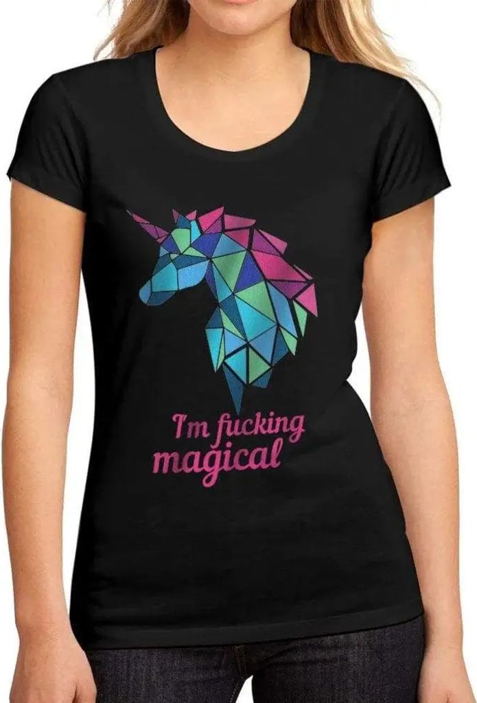 Damen Grafik T-Shirt Ich bin ein fickendes magisches Einhorn – I'm Fcking Magical Unicorn – Öko-Verantwortlich Vintage Jahrgang Kurzarm Lustig...