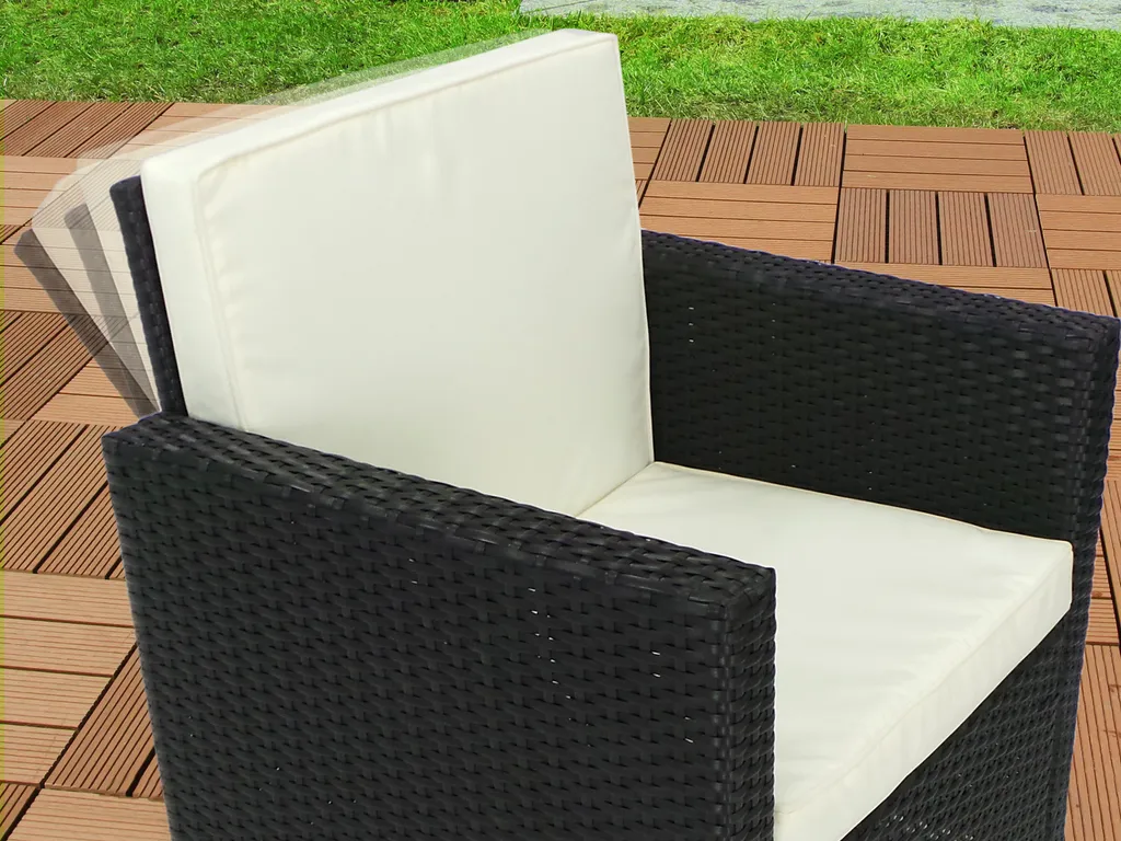Salon de jardin pour terrasse et balcon - Ensemble 4 places en rotin