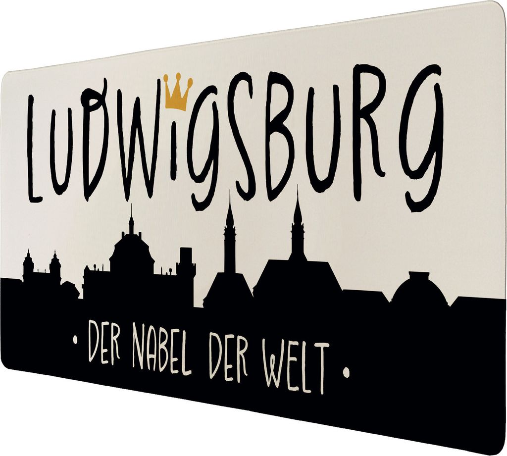 Ludwigsburg Skyline Schreibtischunterlage 89x40cm XXL Mauspad - Nabel der Welt