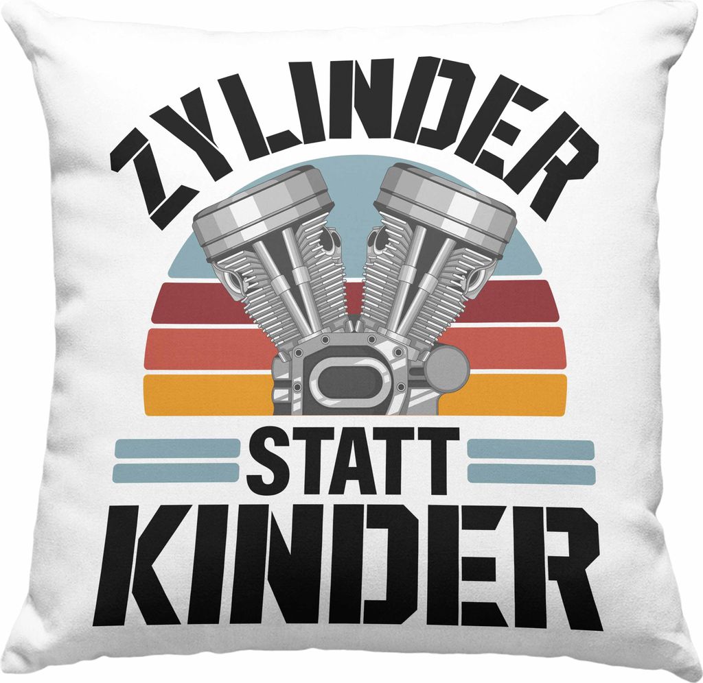 Trendation - Tuner Deko-Kissen mit Füllung 40x40 Geschenke Autotuner Geschenkidee Autoliebhaber Deko-Kissen mit Füllung 40x40 für Männer Autofa...