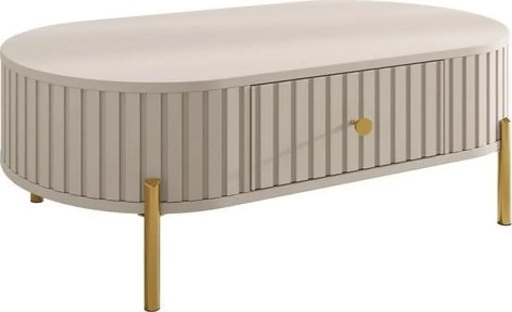 Table basse TAZEVEL beige sable - Table de salon design aux tons naturels - 2