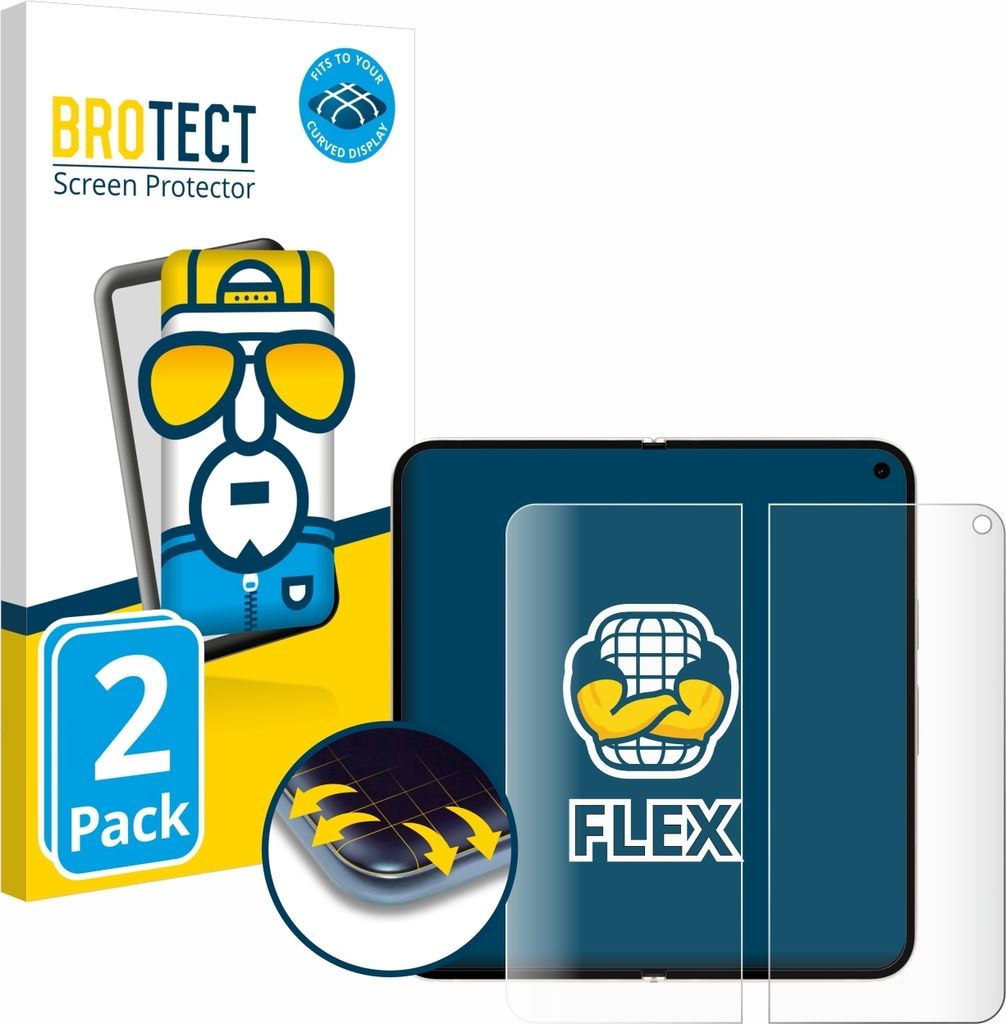 2x BROTECT Fullscreen Schutzfolie für Google Pixel 9 Pro Fold (Inneres Display) Displayschutz Folie Fullcover Klar Transparent