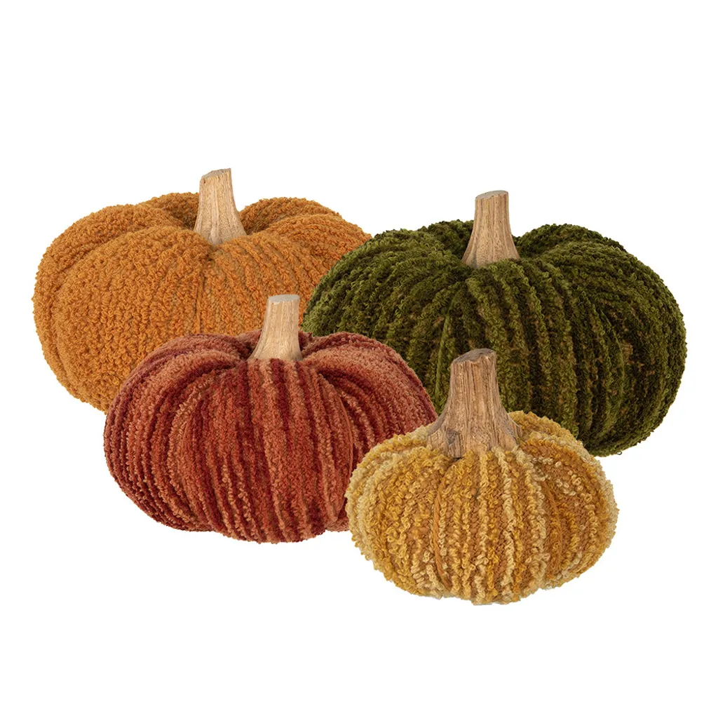 Clayre & Eef Citrouille Décorative Marron Ø 25x16 cm en Polyester Doux - 2