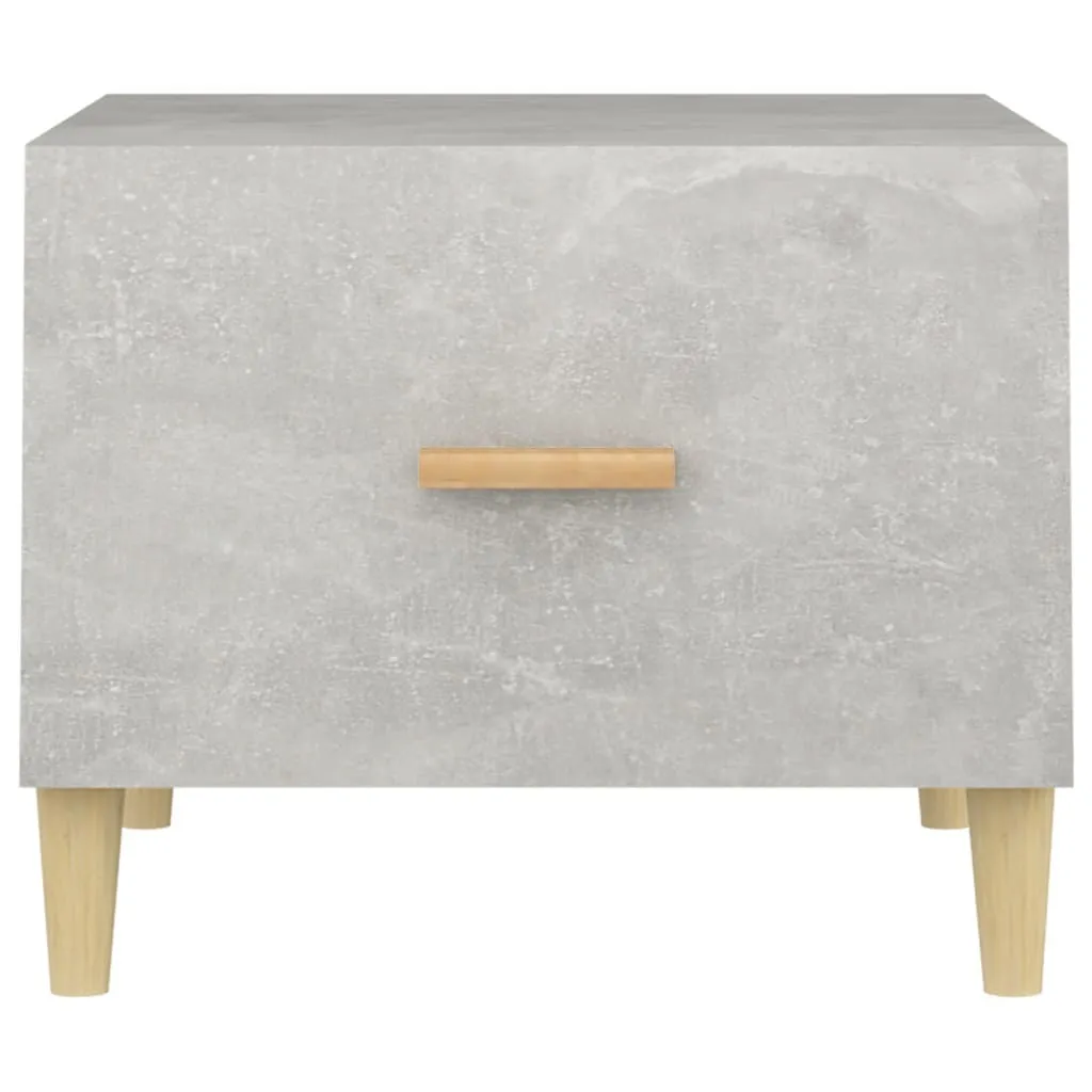 Table basse carrée aspect béton 50x50x40 cm, bois composite robuste