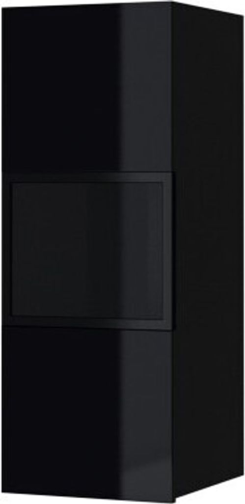 Furniture24 Hängevitrine Helio 07 Vitrinenschrank Wandschrank 35X91X35 Cm 1 Tür Wandvitrine Schwarzes Glas/Weiß