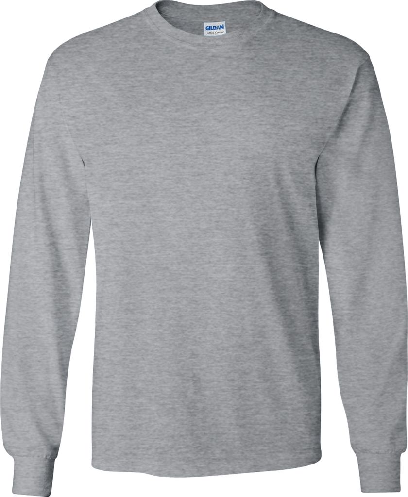 Gildan Ultra Herren T-Shirt mit Rundhalsausschnitt, langärmlig BC477 (XL) (Grau)