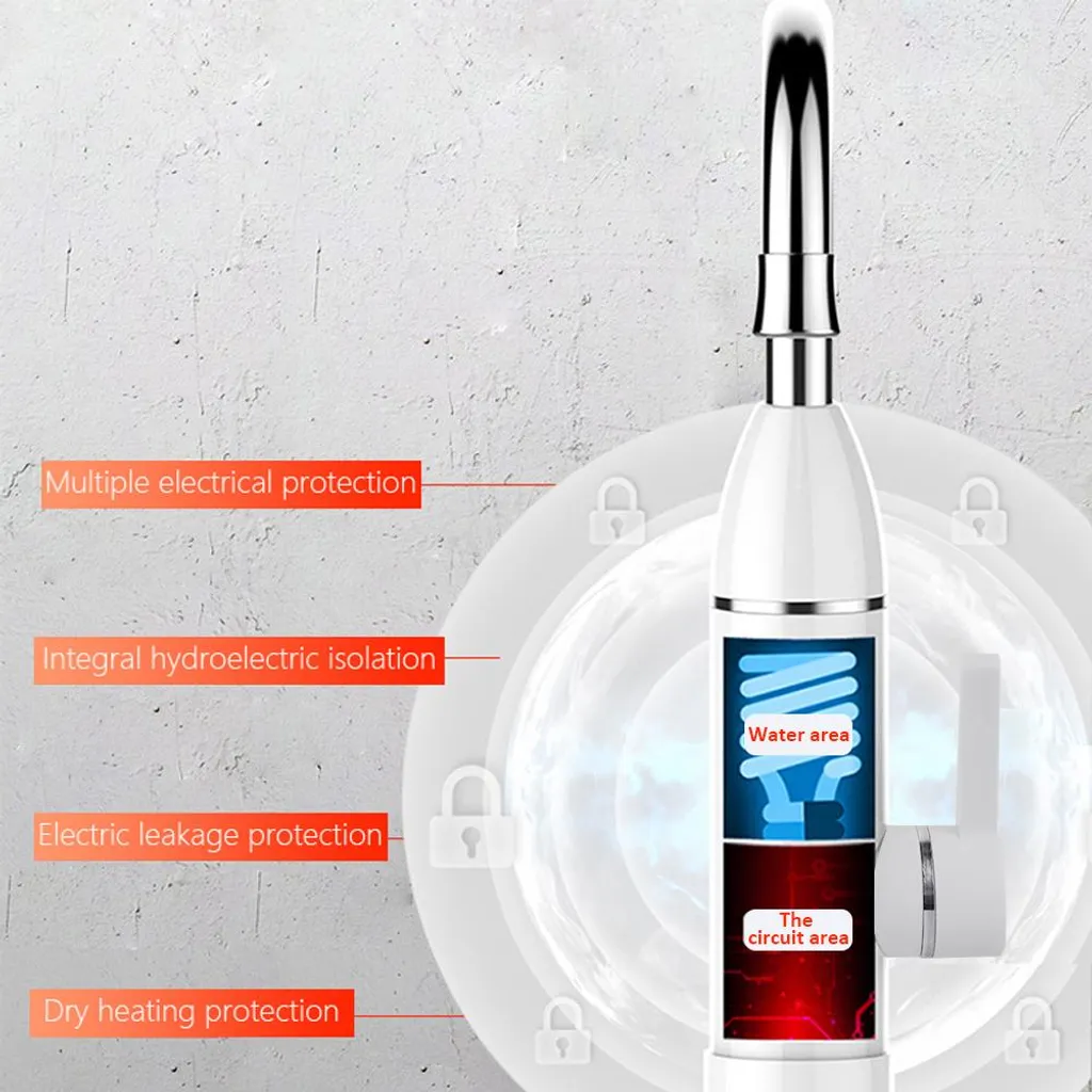 Robinet à eau chaude rapide LCD 3000W avec rotation à 360 degrés Inox - 5