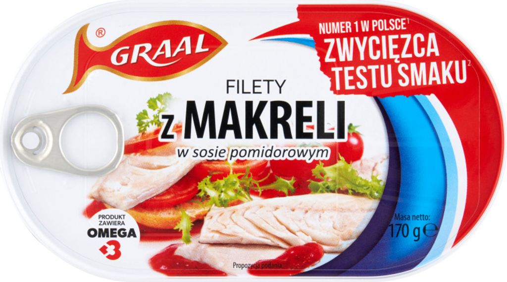 Filet z makreli w sosie pomidorowym Graal 170 g Obrázok produktu 