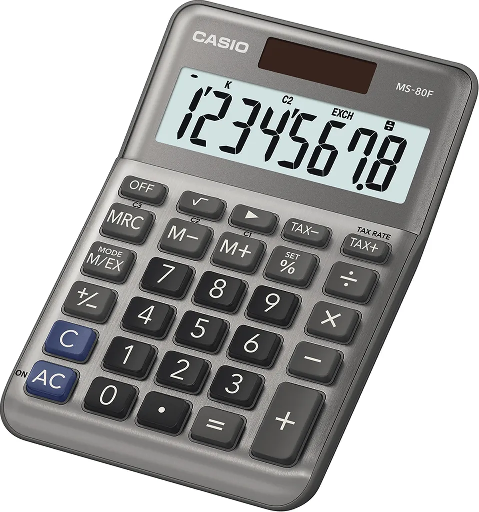 Casio MS-80F Desk Calculator 8 Digit | Grigio Alluminio Solare - 4